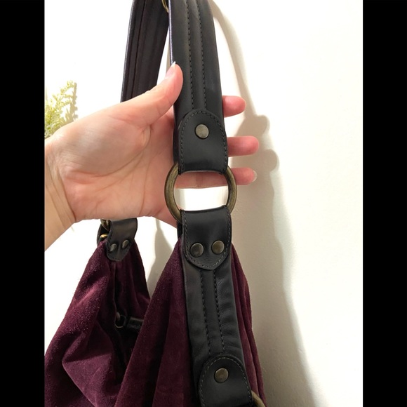 Maurizio Taiuti Italian Leather Shoulder Bag Wine Plum Color - Picture 4 of 14